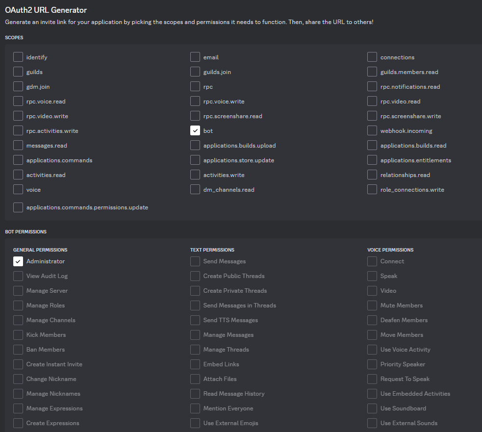 scopes et permissions